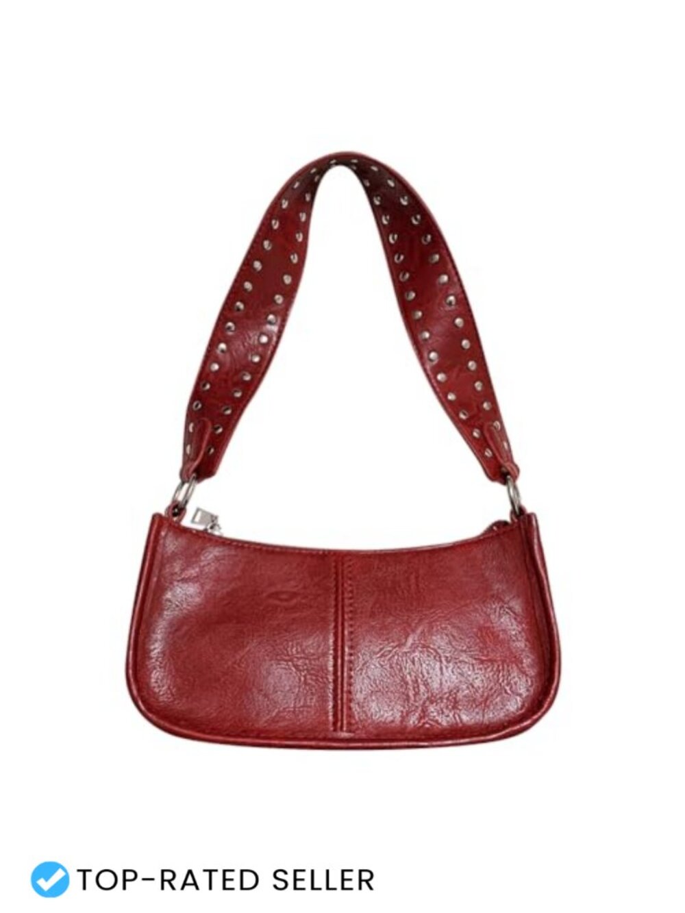 Y2K Studded Crossbody Bag Small Faux Leather Shoulder Purse Retro Hobo Handbag